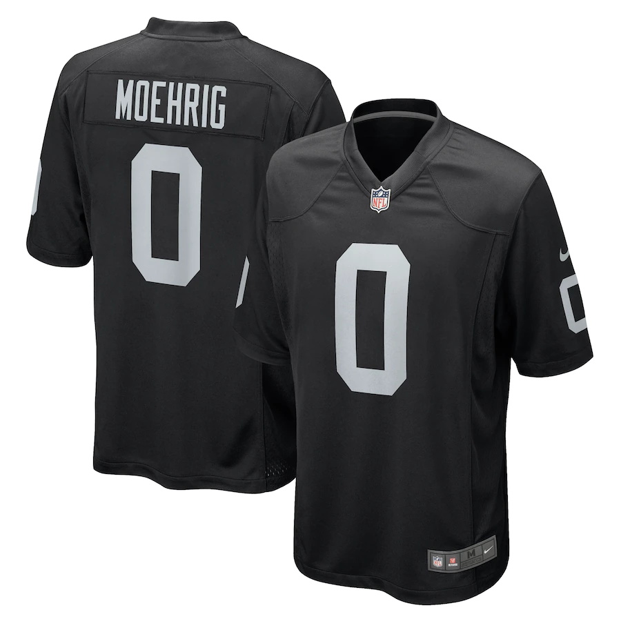 Custom Mens Las Vegas Raiders 0 Trevon Moehrig Nike Black 2021 NFL Draft Pick Player Game Jersey